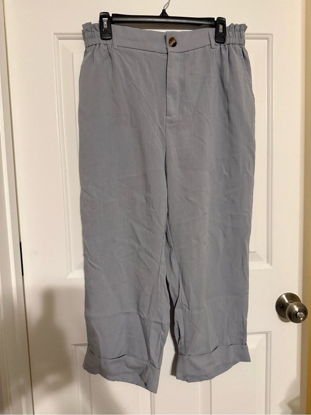 NWT Halara High Waisted Cuffed Straight Leg Pants Dusty Blue L⁠